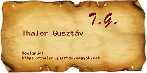 Thaler Gusztáv névjegykártya