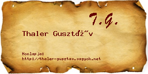 Thaler Gusztáv névjegykártya