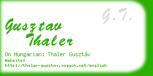 gusztav thaler business card